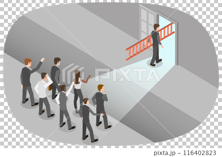 3D Isometric Flat  Illustration of Patent Ownership, Business Advantage 116402823