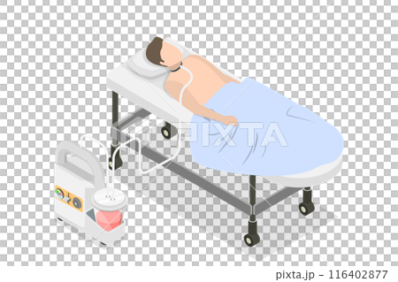 3D Isometric Flat  Illustration of Suction Adult Nares , Patient Treatment Procedure 116402877