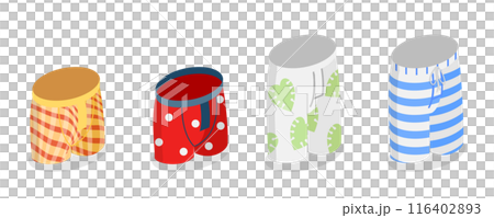 3D Isometric Flat  Illustration of Mens Underwear, Classic Boxers 116402893