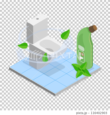 3D Isometric Flat  Illustration of Toilet Cleaner , Restroom Hygiene 116402903