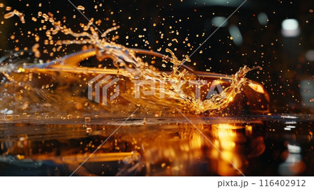 Car motor oil splash Car motor oil splash 116402912