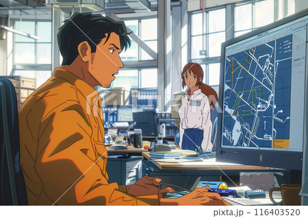 設計している男性エンジニアのイラスト_1 設計している男性エンジニアのイラスト_1 116403520