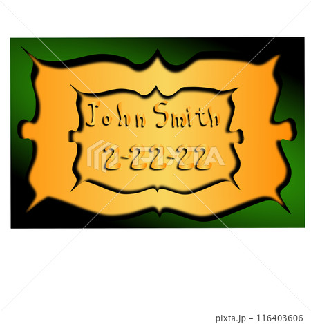 The business card is dark at the edges and gold in the middle. Frames with a shadow around the edges of the rectangle and a blank middle to insert your text Your contactS name and phone number. Vector 116403606