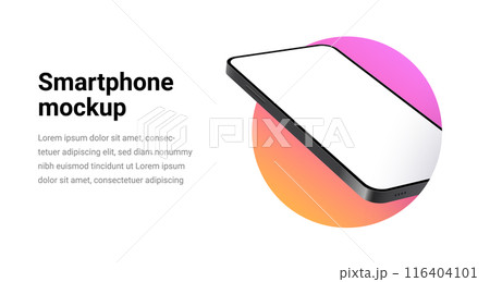 Phone mockup isolate 3d vector screen device template. Cellphone app mock up realistic telephone Phone mockup isolate 3d vector screen device template. Cellphone app mock up realistic telephone 116404101