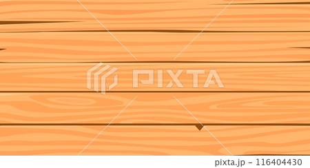 Cartoon wooden texture. Wood planks decorative abstract background. Cutting board, table, fence or floor surface. Empty banner neoteric vector element 116404430