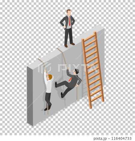 3D Isometric Flat  Illustration of Smarter Not Harder, Effective Strategy 116404733