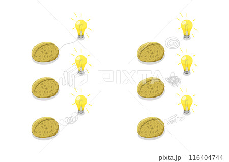 3D Isometric Flat Set of Thinking Process, Psychology Problems Solving 3D Isometric Flat Set of Thinking Process, Psychology Problems Solving 116404744