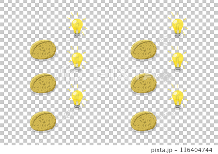 3D Isometric Flat  Set of Thinking Process, Psychology Problems Solving 116404744