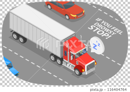 3D Isometric Flat Illustration of Do not Drive Drowsy, Safety Drive Rools 3D Isometric Flat Illustration of Do not Drive Drowsy, Safety Drive Rools 116404764