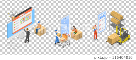 3D Isometric Flat Illustration of Global Logistic , Procurement Management Industry 3D Isometric Flat Illustration of Global Logistic , Procurement Management Industry 116404816