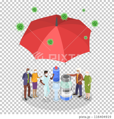 3D Isometric Flat  Illustration of Vaccination, Global Immunization 116404919