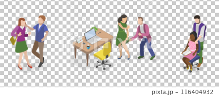 3D Isometric Flat Illustration of Sexual Harassment, Assault and Abuse at Office 3D Isometric Flat Illustration of Sexual Harassment, Assault and Abuse at Office 116404932
