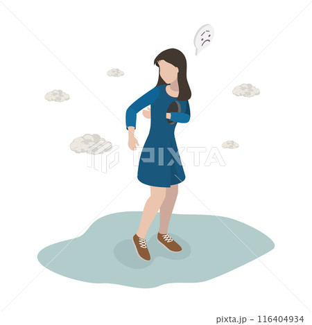 3D Isometric Flat Illustration of Trauma After Breaking Up, Emotional Problems, Grief and Loneliness 3D Isometric Flat Illustration of Trauma After Breaking Up, Emotional Problems, Grief and Loneliness 116404934