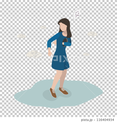 3D Isometric Flat Illustration of Trauma After Breaking Up, Emotional Problems, Grief and Loneliness 3D Isometric Flat Illustration of Trauma After Breaking Up, Emotional Problems, Grief and Loneliness 116404934