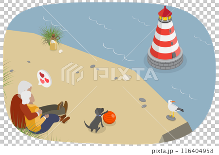 3D Isometric Flat Illustration of Happy Elderly Couple, Recreation and Entertainment for Seniors 3D Isometric Flat Illustration of Happy Elderly Couple, Recreation and Entertainment for Seniors 116404958
