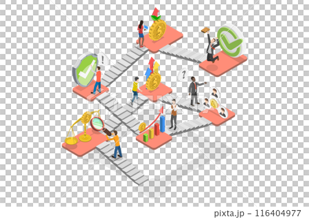 3D Isometric Flat  Illustration of Inclusive Growth, Sustainable Development 116404977