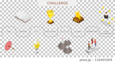 3D Isometric Flat  Illustration of Gamification, Marketing Strategy for Customers to Achieve Target 116405009