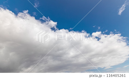 Blue sky with white cloud closeup motion panoramic timelapse. Blue sky with white cloud closeup motion panoramic timelapse. 116405261