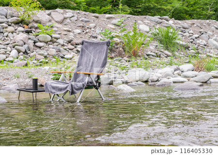 【オートキャンプ場沿いの道志川で涼む】 116405330