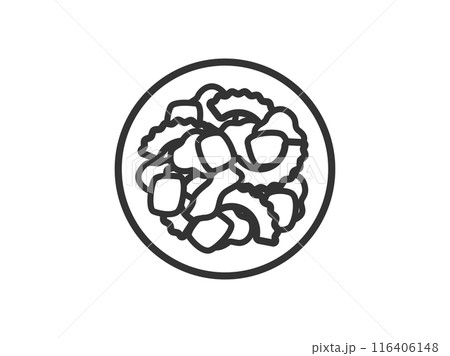 ゴーヤチャンプルーのアイコン（線画）のイラスト 116406148