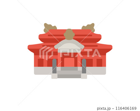 沖縄の首里城のアイコンのイラスト 116406169