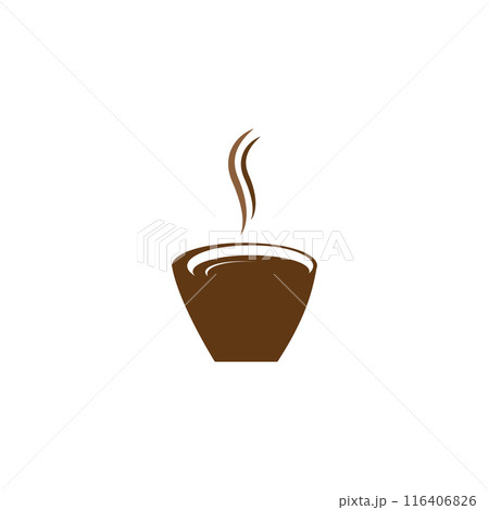 coffee logo in a cup illustration design 116406826