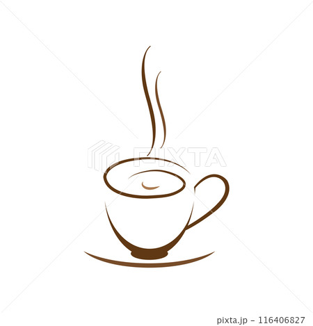 coffee logo in a cup illustration design 116406827