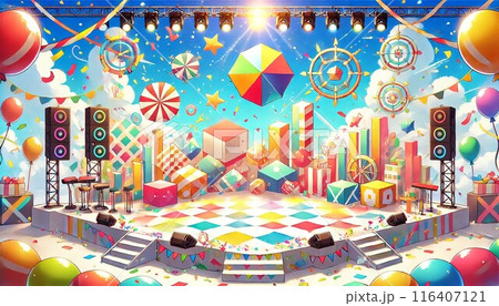 かわいい誕生日の街並み 116407121