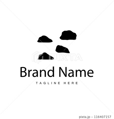 River Rock Design Balance Rock Logo Illustration Symbol Template 116407157