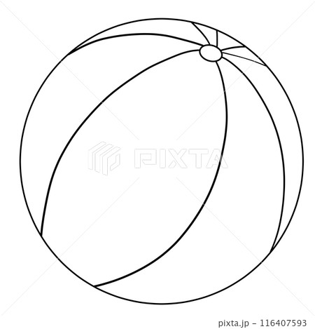 シンプルなビーチボールの線画 116407593