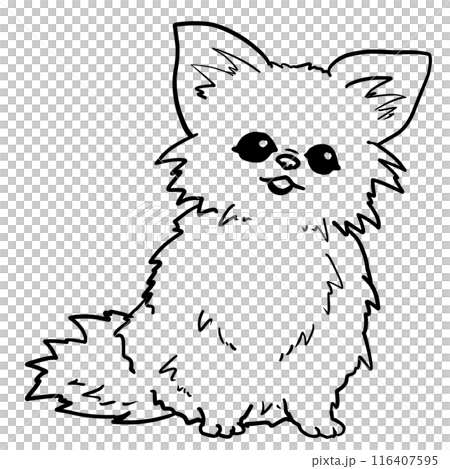 Simple chihuahua dog line drawing 116407595