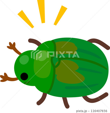 緑色のコガネムシのデフォルメイラスト 116407656