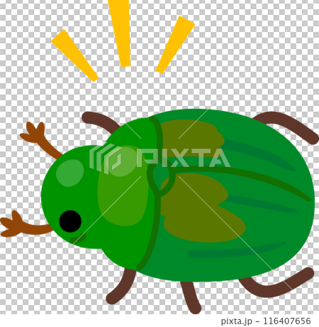 緑色のコガネムシのデフォルメイラスト 116407656