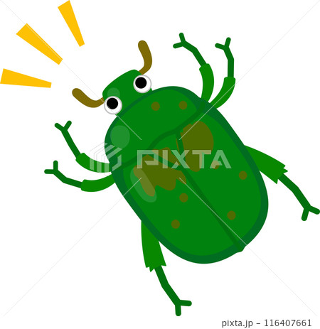 緑色のカナブンのキャラクター 116407661