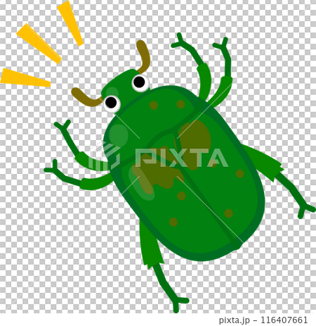 緑色のカナブンのキャラクター 116407661