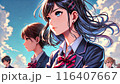 空を見上げる女子高生 116407667