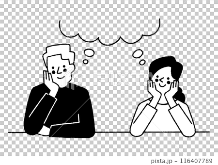 一個男人和一個女人正在想像某事_2 116407789