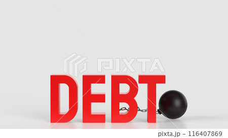 The red text Debt for Business concept 3d rendering. The red text Debt for Business concept 3d rendering. 116407869
