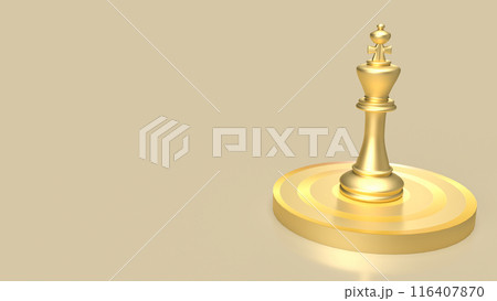The gold king chess on bulleye  target for Business concept 3d rendering. 116407870
