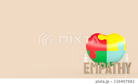 The puzzle heart multicolour  for empathy and teamwork 3d rendering. 116407882