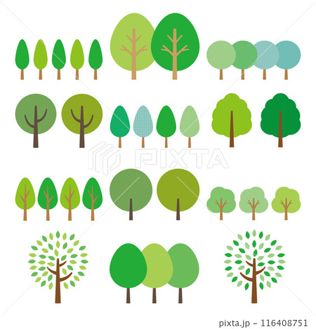 いろいろな木のイラストセット 116408751