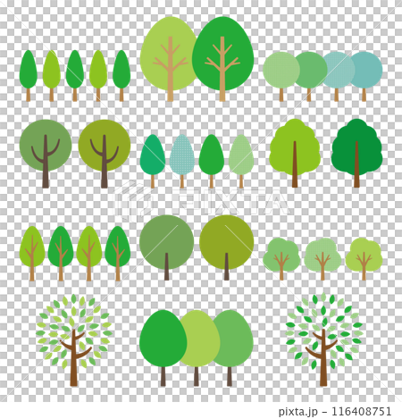 いろいろな木のイラストセット 116408751