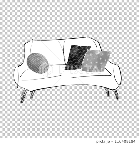 Hand-drawn style cute sofa illustration 116409184
