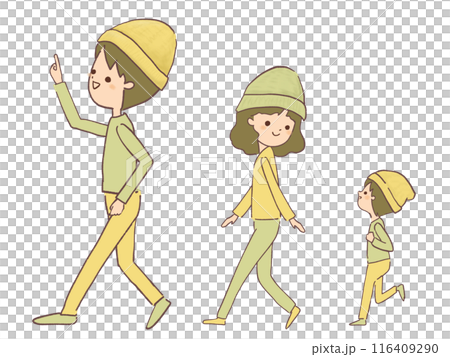 Illustration of a family walking 116409290