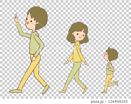 一家人走路的插圖 116409293
