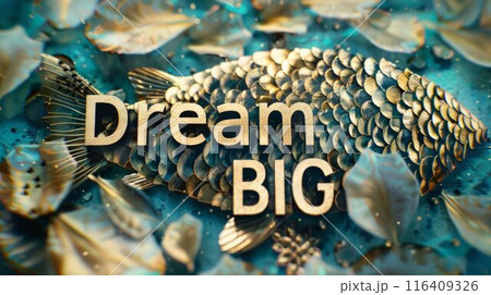 Metallic Fish Scale Personal development concept art poster. 116409326