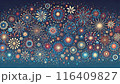 花火と夜空の模様とキラキラしたイラスト素材 116409827
