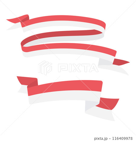 Indonesian Flag Red White Ribbon HUT Kemerdekaan Merdeka Indonesia 17 Agustus 116409978