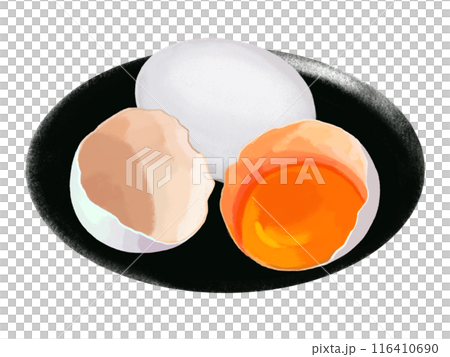 白玉子（1個と割り）皿付き 116410690