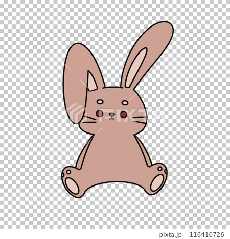 A cartoon rabbit is sitting on a white background A cartoon rabbit is sitting on a white background 116410726